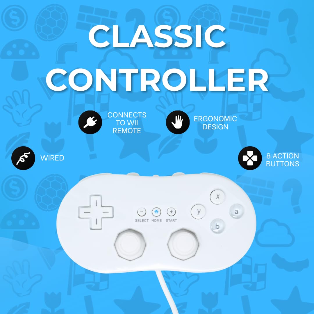 Amazon | Old Skool クラシックコントローラー WiiとWiiU用 ホワイト